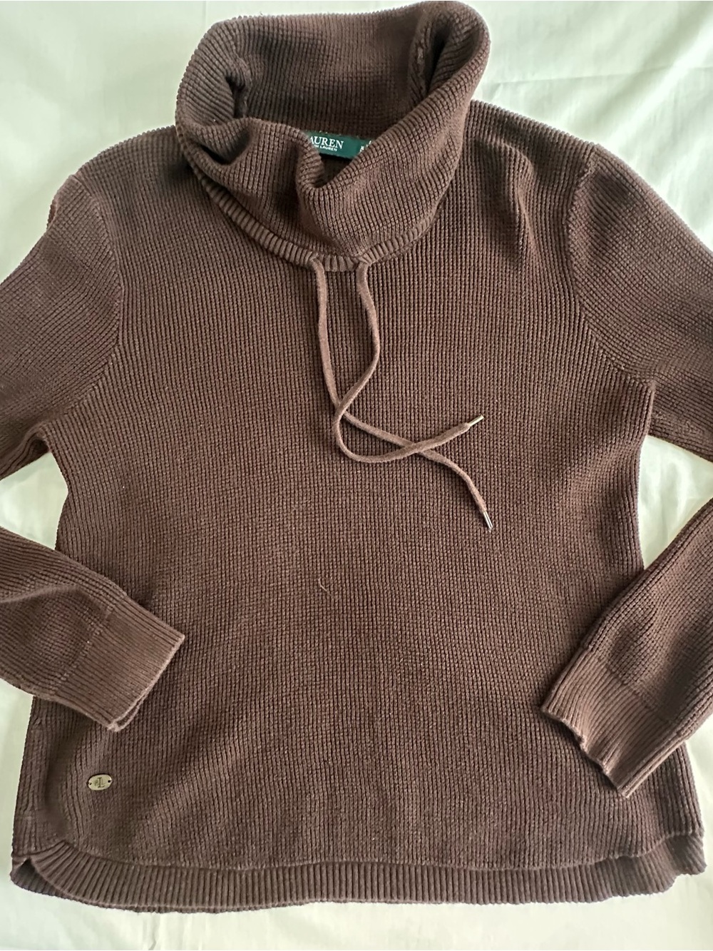 Ralph Lauren Brown Knit Sweater L casual preppy western outdoors Y2K